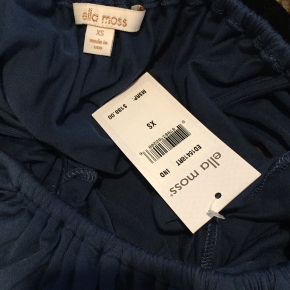 NWT Ella Moss Blue Off The Shoulder Maxi Dress - Picture 4 of 7